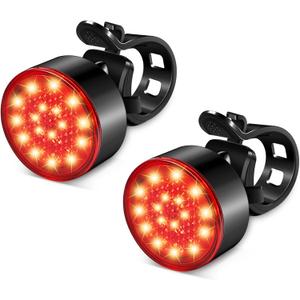 Ascher USB Rechargeable LED Bike Tail Lights 2 Pack, Bright Bicycle Cycling Rear Light, 4 Light Mode Options Safety Bike Light for Adults Kids Men Women Road Mountain(2 USB Cables Included)