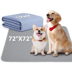 72" x 72" Extra Large Dog Pee Pad - Waterproof Quick Drying Pet Pad for Dogs, Reusable Puppy Pads, Anti-Slip Floor Pad Playpen Crate Washable Mat for Dog Whelping Incontinence Housebreaking, 1 Pack