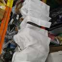 White Curtains 25X30 Inch Length, Faux Linen Textured Small Cafe Curtain, Light Filtering Short Curtains for Bathroom Curtain Window, 2PCS