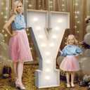 4FT Marquee Light Up Letters Y,Party Decoration Large Marquee Light Up Letters with Weighted Water Bag,Pre-cut Foam Board Set Can Be Used for Birthdays,Weddings,Baby Anniversaries