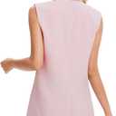 Women's 2 Piece Outfits Sleeveless Suit Vest and Shorts Sets Notch Lapel Two Button Business Casual Blazer Sets (Medium, Pink)