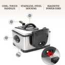 Elite Gourmet EDF-401TXB Electric 4.5 Qt. / 17 Cup Immersion Deep Fryer 3-Baskets, 1700-Watt, Timer Control, Adjustable Temperature, Lid with Viewing Window and Odor Free Filter