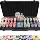 Luna 14 Gram Clay Poker Chips Set for Texas Holdem, 500PCS Numbered Chips, Features a High-end Carrying Case with Strong Eva Foam Inside and German Polycarbonate Shell (Multiple Colors)