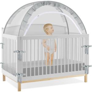 AMMER Pop Up Crib Tent: Baby Crib Tent Crib Net, Breathable Mesh Safety Canopy to Keep Baby from Climbing Out, Mosquito Protection, and Quick Installation