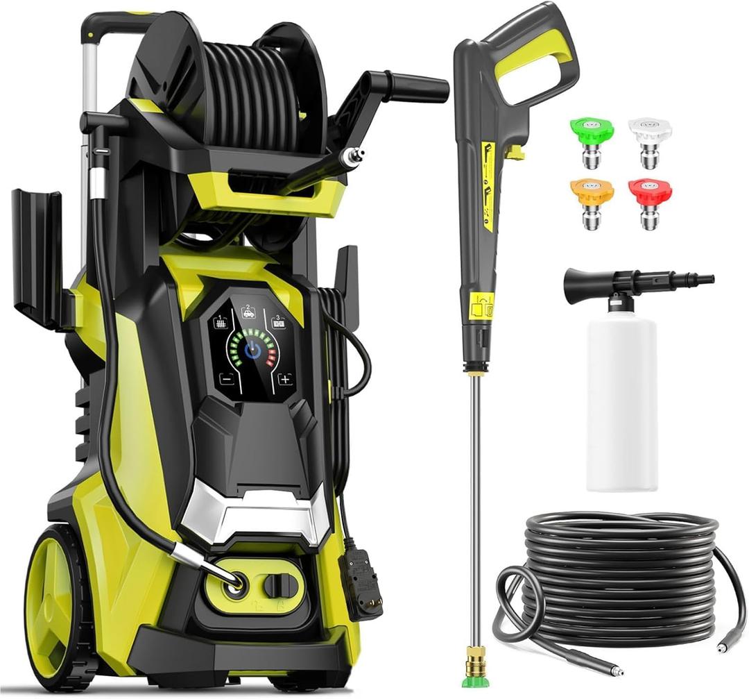 Pressure Washer with Touch Screen, 5000PSIIMAX Power Washers with Foam Cannon, High Pressure Cleaning Machine for Cars, Fences, Patios, Decks and Driveway
