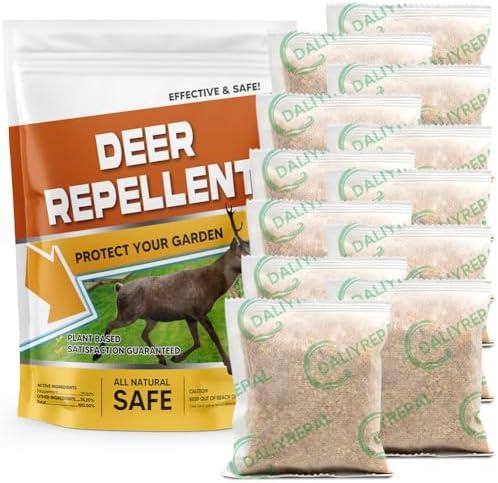 2 Pcs fcesiweg Deer Repellent for Plants, Rabbit Repellent Outdoor, Deer Away Repellent Outdoor, Rabbit Deterrent, Deer Deterrent for Trees, Deer Repellant Yard 12P