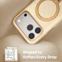 TORRAS Q3 Wind Flow for iPhone 17 Pro Case Silicone, Fit for MagSafe, Magnetic 360 Spin Stand with Camera Control, Liquid Silicone Rubber Soft Phone Case for iPhone 17 Pro 6.3'', Cream Sand