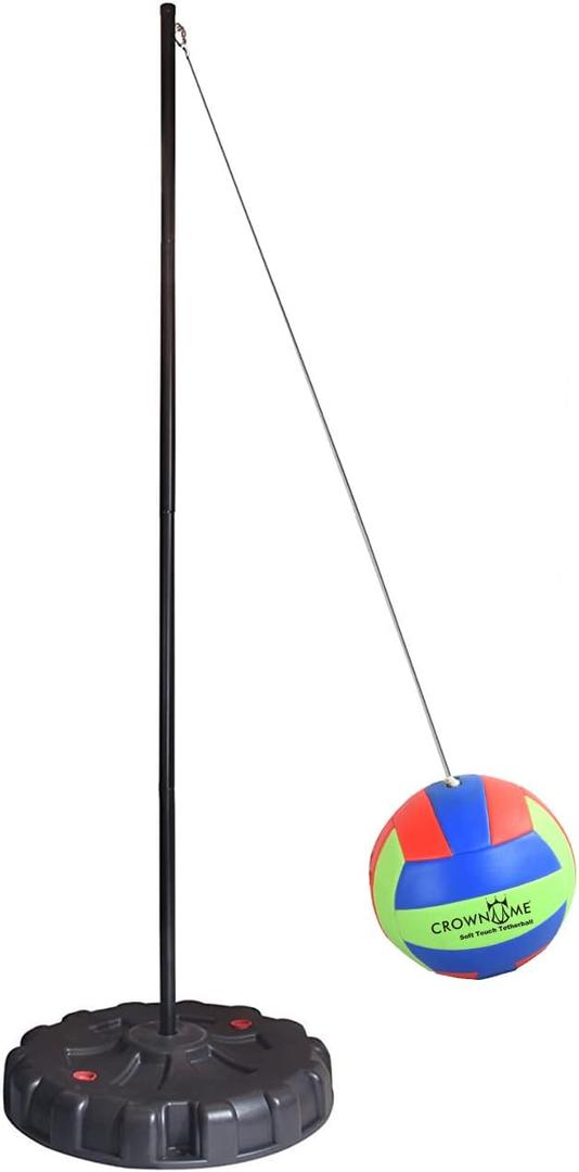 CROWN ME Tetherball Ball and Rope Set- Tetherball Ball with Rope and Carabineer Hoop, Medium, Small