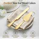 Cake Cutting Set for Wedding - Extended Cake Knife and Server Set Thickened Stainless Steel 13.0" Cake Cutter 10.49" Pie Spatula Great for Birthday Anniversary Christmas Gift 2 Pcs Gold
