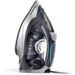 Steam Iron for Clothes Rapid Heating, 1700W Iron Burst of Steam, Non-Stick Ceramic Soleplate, Auto shutoff, Anti-Drip, Self-Cleaning, 10.14oz Water Tank Ironing Clothes for All Fabrics, Grey