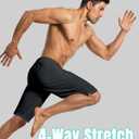 Men Swim Trunks with Compression 9 Inches Breathable Liner Quick Dry Zipper Pockets for Board Beach Gym Running (Black)
