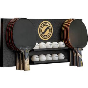 STIGA Ping Pong Storage Wall Rack | Holds Up to 10 Balls and 6 Paddles | Easy Mount for Any Flat Surface
, Dark 