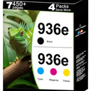 936e Ink Cartridges Combo Pack Replacement for HP 936 XL 936XL for OfficeJet 9122e; Pro 9120e 9120 9125e 9125 9128e 9135e 9135 9110b 9120b 9130b 9130; Pro Wide Format 9730e 9730 Printers KCMY 4Pack