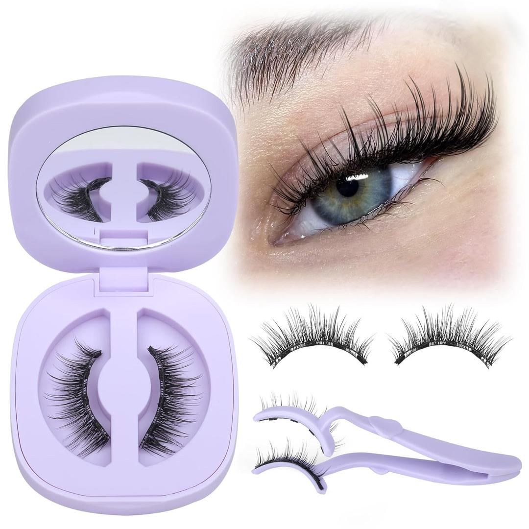 Magnetic Eyelashes Without Eyeliner Reusable Magnetic Eyeashes with Applicator No Glue Needed Magnetic Lashes Kit Cat Eye Magnetic Eyelashes Natural Look 1 pair by Lanflower