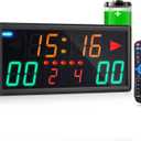 Electronic Basketball Scoreboard Portable Digital Scoreboard with Remote Tabletop LED Score Keeper with Timer Clock for Volleyball Baseball Table Tennis Indoor Sports Games