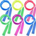 Elcoho 6 Pack Colorful Kids Jump Rope Set Adjustable Plastic Kids Jump Rope Great Party Favor Skipping Rope Outdoor Jump Ropes Great Party Favor