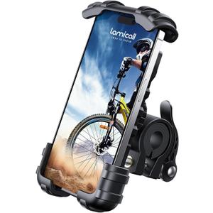Lamicall Bike Phone Holder, Motorcycle Mount - Motorcycle Phone Holder, Handlebar Cell Phone Clamp, Scooter Phone Clip for iPhone Air 17 Pro Max, 16 15 Pro Max Plus, S20, More 4.7 to 6.8" Smartphones (Black)