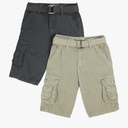 Raw X Boys Cargo Shorts  | 100% Cotton Belted Twill Boys, Teen and Youth Cargo Short |size 16