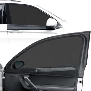 Mesh Car Window Shades - 4 Pack Side Full Window Screen Covers for Baby Camping Family Pet Privacy Protection When Parking, Breathable Sun Shade Fits Most Sedan SUV, 
25.6"L x 21.7"W