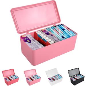 Pad and Tampon Organizer for Bathroom,Sanitary Napkin Holder, Pad and Tampon Organizer for Period, Sanitary Napkin Storage Container, Light Pink