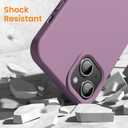 OuXul for iPhone 14 Case, iPhone 13 Case Shockproof Liquid Silicone Protective Phone Case with Soft Anti-Scratch Microfiber Lining Ultra Slim Drop Protection Phone Cover 6.1 inch(Orchid)