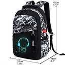 Asge School Backpack for Boys Print Backpack Teenagers Nylon Large School Bag Outdoor Reflective Daypack