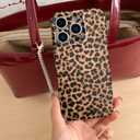 2 x Brown Cheetah Print Phone Case for iPhone 16 Pro 6.3in - Cute and Chic Trendy Retro Tortoise Leopard Classic Soft Slim Protective Cover for Cool Girls and Elegant Women