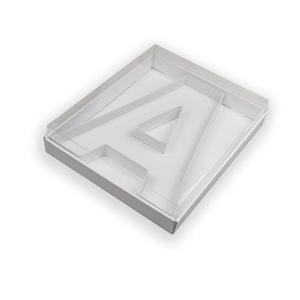 Manoczy 14" Fillable Cardboard Number Charcuterie Board Box with Clear Lid, White Hollow Gift Tray for Birthday, Anniversary and Event Parties (A)