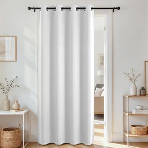 Joydeco Blackout Door Curtain for Doorway Privacy 78 Inches Long, Grommet Closet Curtain for Open Closet, Room Divider for Bedroom Living Room (White, 40Wx78L, 2 Panel)