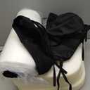 AAAAAcessories D-Shaped Chair Cushions, 2" Thick Dining Chair Pads with Ties and Removable, Machine-Washable Cover, 17" x 16", Set of 4, Black