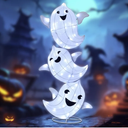 Halloween Decorations Outside Ghost Decor - HOYECHI Halloween Decorations Outdoor Lighted 3 Pack Ghost 3.5FT, Light Up Ghost With 75 Led Lights, Ground Stakes, for Front Yard Porch Gardens Lawns Party