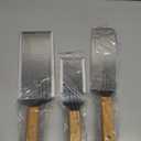 Metal Spatula Set Stainless Steel Hamburger Turner Griddle Flipper Scraper for BBQ Grill Flat Top (Wooden handle set)