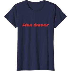 Womens Womens Mon Amour T-Shirt Blue, Size S