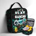 Video Game Lunch Bag for Boys Girls Kids Teenage Colorful Green Gamepad Boys Lunch Box Reusable Insulated Games Lunchbox Waterproof Leakproof Portable Game School Lunch Boxes