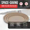 White Marble Non Stick Pizza Pans Set of 3  Carbon Steel Pizza Baking Trays (9.45", 11.02", 12.99") for Oven Use, Durable, PFOA, PFOS, PTFE Free, Dishwasher Safe, Stain-resistant, Easy Cleanup