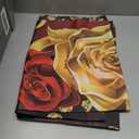 Floral Happy Birthday Backdrop 8 x 6 ft for Girls Woman Wedding Anniversary Party Decorations Banner Luxurious Golden Red Rose Elegant Velvet Retro Theme Background for Memorial Day