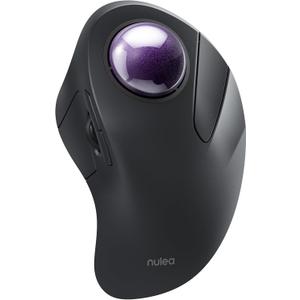 Nulea Wireless Ergonomic Trackball Mouse, Rechargeable, Bluetooth Rollerball Mouse, 44mm Index Finger Trackball, 5 Adjustable DPI, Compatible with PC, Laptop, iPad, Mac, Windows, Android