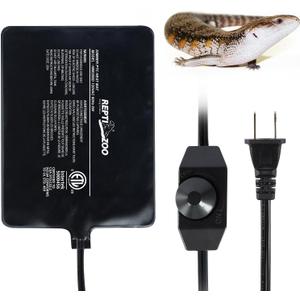 REPTI ZOO 6" X 8" Reptile Heat Pad Fast Heating Pad with Adjust Knob 8W Reptile Heat Mat for Turtles/Hermit Crabs/Bearded Dragons/Leopard Geckos/Snakes/Lizards, and Seed Germination