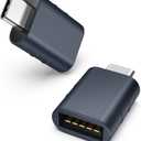 Syntech USB C to USB Adapter Pack of 2 USB C Male to USB3 Female Adapter Compatible with iPhone 17 Pro Max MacBook Pro Air 2024 iMac iPad mini Pro, Other Type C or Thunderbolt 4/3 Devices, Midnight