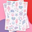xo, Fetti 88 Mermaid Temporary Tattoos - 2 Sheets | Under the Sea Party, Pastel Ocean, Iridescent, Pool Party, Kids Birthday, Mermaidcore