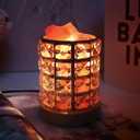 Natural Himalayan Pink Salt Lamp, Dimmable Single Lighting, Plug-in Powered, Crystal Salt Rock Lamp,Glow Night Light for Bedroom Office, UL & ETL Certified Cord (Crystal Cylinder)