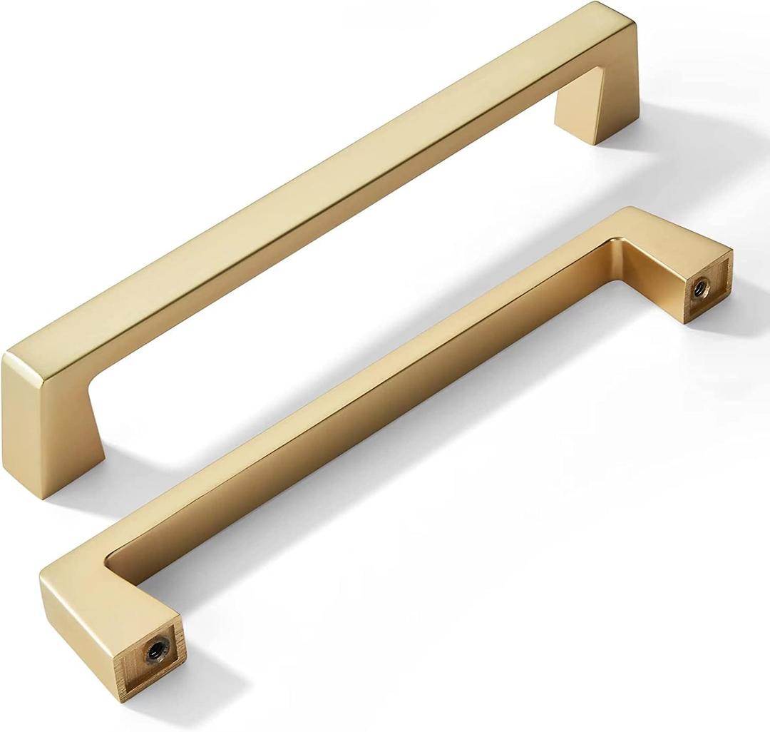 khtumeware 2 Pack 12 Inch(305mm) Brushed Gold Cabinet Pulls,Brushed Brass Kitchen Cabinet Handles Kitchen Cabinet Hardware, Furniture Pulls for Bathroom Cupboard Drawer Handles Dresser Pulls
