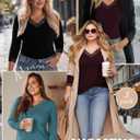 3 Pack Women's Plus Size Long Sleeve T-Shirts, Lace V Neck Loose Fit Tops Casual Fall Shirts Basic tee for Leggings (XXL)