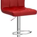 Yaheetech Bar Stools, PU Leather Adjustable Barstools, Modern Counter Stools with Back and Footrest, Counter Height Barstools for Bar, Kitchen, Dining Room