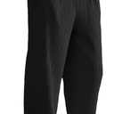 Quskc Men's Baggy Sweatpants Straight Leg Open Bottom Corduroy Pants Casual Drawstring Waist Joggers with Pockets, Black, Size XL