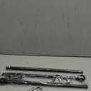 Curtain Rods for Windows 28 to 48 inch, 5/8 inch Black Curtain Rod Set with Brackets, Splicing Adjustable Metal Drapery Rod for Bedroom, Kitchen, Living Room, Matte Black