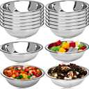 16 Pack Stainless Steel Bowls 6.3 Inch Wide Metal Bowl with Flat Base 3/4 Quart Small Prep Bowls for Kitchen Baking Serving Cooking Mixing Meal Salad Nesting
