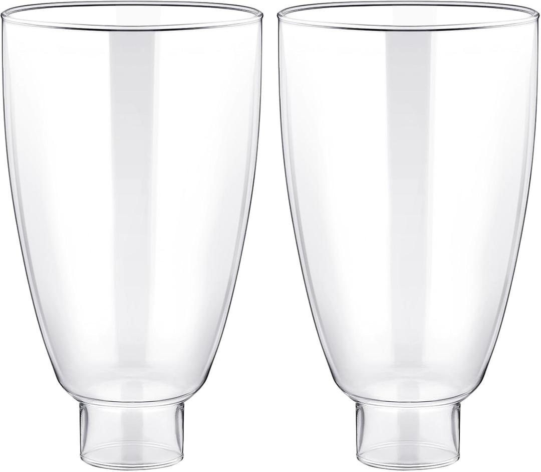 Grinsvalley 2 Pcs 6.5 Inch Clear Glass Lamp Shade, Colonial Style Glass Shade Replacement for Sconces and Other Lighting Fixtures, 3 3/4" Diameter, 1 5/8" Fitter, Clear