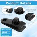 48 PCS Tarp Clips Heavy Duty Lock Grip, ABS Tarp Clamps with Teeth, Reusable Shark Tent Fasteners for Camping Awnings, Car Truck, Boat, Pool Covers (Black)
