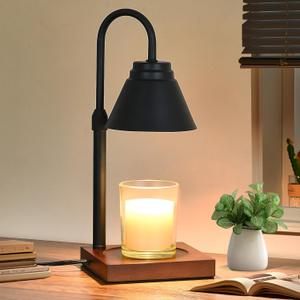 Candle Warmer Lamp with Timer Adjustable Height,Dimmable Candle Warmer for New Home Decor,Wax Warmer Lamp for Jar Candles with 2 Bulbs for Women Gift and House Warming Gift,Black